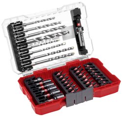 Einhell M-CASE 39 szt. Zestaw akcesoriów odpornych na uderzenia, bity 25 mm, metal, wiertarka uniwersalna, uchwyt na bity, klucz nasadowy ze skrzynką do przechowywania Zestaw wierteł i bitów  39 szt. Einhell  108763