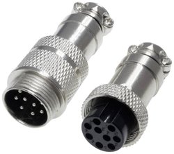 Złącze męskie okrągłe 453567, styki:9, 30 V/AC, 1 A, 1 zest.