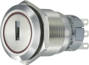 Przełącznik kluczykowy (stacyjkowy), wandaloodporny 250 V/AC 5 A 1 x wł/wł 1 x 90 ° TRU COMPONENTS 701814 IP40 1 szt.