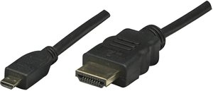 Kabel HDMI, złącze męskie HDMI na złącze męskie micro HDMI D, czarny, 2 m Kabel HDMI Manhattan 324427-CG 324427-CG, HDMI 4K, 2.00 m