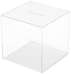 Pudełko z wprowadzeniem Deflecto, (S x W x G) 303 x 303 x 303 mm, kryształowo-czysty