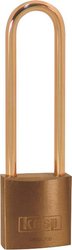 Zamek mosiężny 30x70 mm wysoki pałąk mosiężny nieiskrzący Kłódka Kasp K12030L70BD 30 mm    z zamkiem kluczykowym