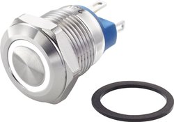 Przełącznik wciskany, wandaloodporny TRU COMPONENTS TC-GQ12-AF-10E/J/W/12V/S TC-7494664, 12 mm, 48 V/DC, 2 A, 1 szt.