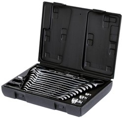 Zestaw kluczy płasko-oczkowych z grzechotką GEARplus, 16-cz. Zestaw kluczy płasko oczkowych KS Tools  503.4266 19 mm