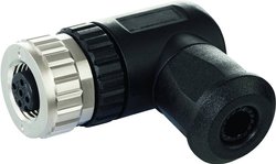 Gniazdo M12 90° samohamowne. Zacisk śrubowy 5 biegunowy 0,14 - 1,5 mm2, średnica kabla 2,5 - 8 mm Złącze niekonfekcjonowane czujnika/aktuatora Murr Elektronik 7000-13011-0000000, 1 szt.