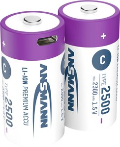 Akumulator C/R14 Ansmann LR15 USB-C  Li-Ion 2500 mAh 1.5 V 2 szt.