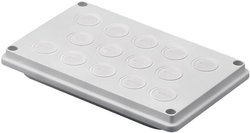 Płyta z przepustami kablowymi z uszczelką Rittal, SV 9665750, 9665.750, 14 x M25/32, (D x S) 250 mm x 160 mm, szary (ral 7032), 1 szt.