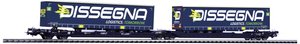 Wagon kontenerowy Piko H0 24600 Wagon kieszonkowy H0 T3000 Wascosa Dissegna SBB