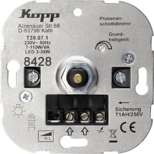 Regulator natężenia oświetlenia Płytka przycisku Kopp ATHENIS 842800187, aluminiowy