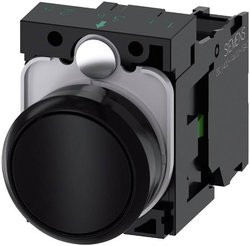 Przycisk Siemens 3SU1100-0AB10-1BA0 pierścień przedni z tworzywa sztucznego, siłownik płaski czarny   1 szt.