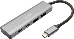 Hub USB 3.1 Gen 1 Digitus DA-70245 4 porty aluminiowa obudowa ciemnoszary