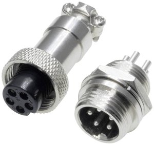 Złącze męskie okrągłe 453544, styki:5, 60 V/AC, 2 A, 1 zest.