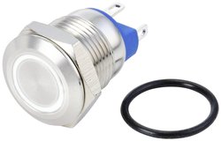 Przełącznik wciskany, wandaloodporny TRU COMPONENTS GQ12-AF-10E/J/W/24V/S TC-10090908, 13 mm, 48 V/DC, 2 A, 1 szt.