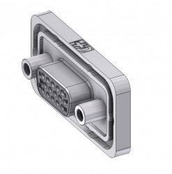 Złącze żeńskie D-Sub Deltron Connectors HD-DWM15SY/2M95UN, rzędy: 3, styki: 15, 180 °, 1 szt.