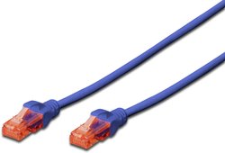 Kabel LAN Digitus DK-1617-050/B-BU, 1 szt., RJ45, CAT 6, U/UTP, 5.00 m, niebieski