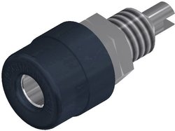 Gniazdo bananowe montażowe SKS Hirschmann BIL 20, izolowane, O 4 mm, 16 A, czarne