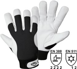 Rękawice montażowe L+D Griffy 1707-8, Rozmiar rękawic: 8, M, czarny, biały