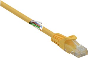 Kabel LAN Renkforce RF-5224648, 1 szt., RJ45, CAT 5e, U/UTP, 0.15 m, żółty