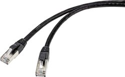 Kabel LAN RJ45 RJ45 Renkforce RF-4538202 CAT 6a S/FTP 20.00 m czarny