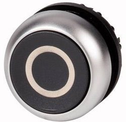 Przycisk płaski STOP Eaton M22-DR-S-X0, 29.7x10 mm, zamykany na zatrzask, czarny