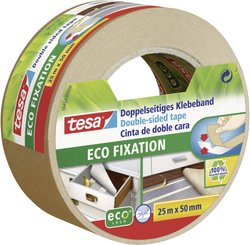 tesa® taśma dwustronna PRO NATURE, taśma do dywanów - przyjazna dla środowiska, do mocowania dywanów, również do dekoracji i rękodzieła Taśma dwustronna tesa  56452-00000-11 ECO FIXATION (D x S) 25 m x 50 mm 25 m 1 szt.