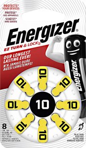 Bateria guzikowa Energizer ZA10, 1,4 V, zestaw, 8 szt.