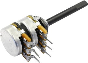 Potencjometr obrotowy  stereo 0.25 W 22 kΩ OMEG  1 szt.