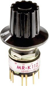 Przełącznik obrotowy NKK Switches MRK112-A, 125 V/AC, 0.25 A, Pozycje przełączenia 12, 1 x 30 °, 1 szt.
