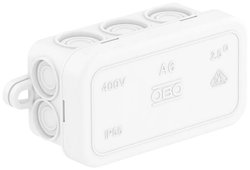 Skrzynka przyłączeniowa OBO Bettermann A6, IP55, (D x S x W) 80 x 43 x 34 mm, czysty biały (ral 9010), 1 szt.