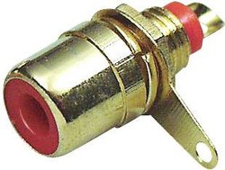 Złącze męskie RCA/Cinch TRU COMPONENTS 1577826, złocony, złącze żeńskie do wbudowania pionowego, 1 szt.