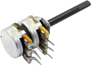 Potencjometr obrotowy stereo 0.25 W 10 kΩ OMEG 1 szt.