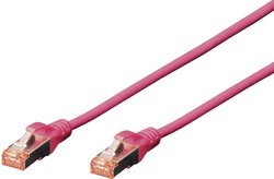 Kabel krosowy DIGITUS Professional CAT 6 S-FTP, LSZH, AWG 27/7, skrętka, długość 1 m, magenta Kabel LAN Digitus DK-1644-010/MG, 1 szt., RJ45, CAT 6, S/FTP, 1.00 m, czerwony