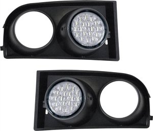 Zestaw lamp samochodowych do jazdy dziennej LED DINO 610851, z wkładkami grill do VW Golf 5