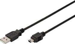 Kabel USB Digitus AK-300108-010-S, USB 2.0, Złącze męskie USB-A, Złącze męskie USB Mini-B, 1.00 m