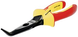 Szczypce półokrągłe ERGO™, izolowane, dwukomponentowe rękojeści, końcówki zagięte pod kątem 45°, fosforowane, atest VDE, 160 mm Szczypce płaskie, okrągłe Bahco 2427S-160 2427S-160, 160 mm, VDE