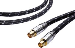 Oehlbach XXL Transmission Ultra 1000 kabel antenowy gniazdo antenowe 75 Ω na wtyk antenowy 75 Ω 10 m czarny / szary Kabel Anteny Oehlbach 22525 XXL Transmission Ultra 1000, 125 dB, 10.00 m, pozłacane styki