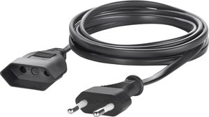 Basetech BT-1898918 zasilanie przedłużacz   czarny 5.00 m H03VVH2-F 2X 0,75 mm²