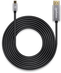 kabel DisplayPort, USB-C Manhattan 354851, DisplayPort 1.4, potrójne ekranowanie, styki pozłacane , 3.00 m