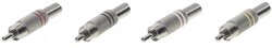Złącze męskie RCA/Cinch TRU COMPONENTS TRU-30K105 1601058, niklowany, złącze męskie proste, 4 szt.