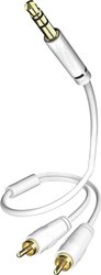 Kabel audio Inakustik Star z wtyczką jack 3,5 mm na 2 x złącze męskie cinch, biały, 0,5 m. Kabel Cinch / Jack Inakustik 003100005 pozłacane styki 0.50 m