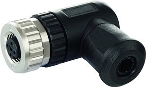 Gniazdo M12 90° samohamowne. Zacisk śrubowy 5 biegunowy 0,14 - 1,5 mm2, średnica kabla 2,5 - 8 mm Złącze niekonfekcjonowane czujnika/aktuatora Murr Elektronik 7000-13011-0000000, 1 szt.