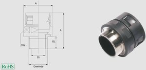 Złącze śrubowe do węża Helukabel HSSV MG M 920233 Zawartość: 1 szt.