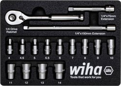 Zestaw kluczy grzechotkowych 1/4'' Nasadka zestaw Wiha  44683