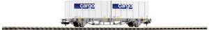 Wagon kontenerowy Piko H0 58732 Wagon kontenerowy pocztowy H0 z 2x 20`Container Cargo Domino firmy SBB