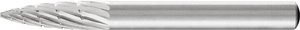 Frez HSS, kształt ostrołukowy, trzpień 6x18 mm ø 6 mm, zęby 3 Frez PFERD HSS K 0618/6 Z3 22440736, 6 mm x 60 mm , 1 szt.
