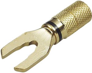 TRU COMPONENTS 1577788 Złącze widełkowe   6 mm² Ø otworu=6.1 mm Bez izolacji czarny 1 szt.
