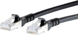 Kabel LAN Metz Connect 1308455000-E, 1 szt., RJ45, CAT 6a, S/FTP, 5.00 m, czarny
