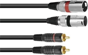 Przejściówka Omnitronic 3022522E [2x złącze męskie XLR 3 pin - 2x złącze męskie RCA/cinch] 6.00 m