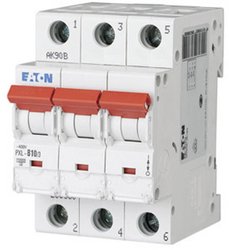 Wyłącznik instalacyjny Eaton PXL-B10/3, 10 A, B 10 A 3-biegunowe