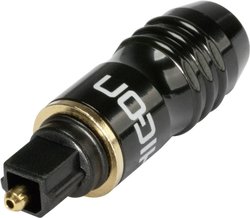 Wtyk Toslink Hicon HI-TL01, średnica kabla maks.8 mm, czarny